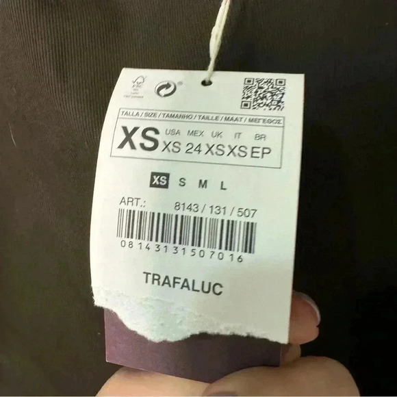 NWT ZARA ARMY GREEN BOW DETAIL MINI DRESS XS - Picture 6 of 6